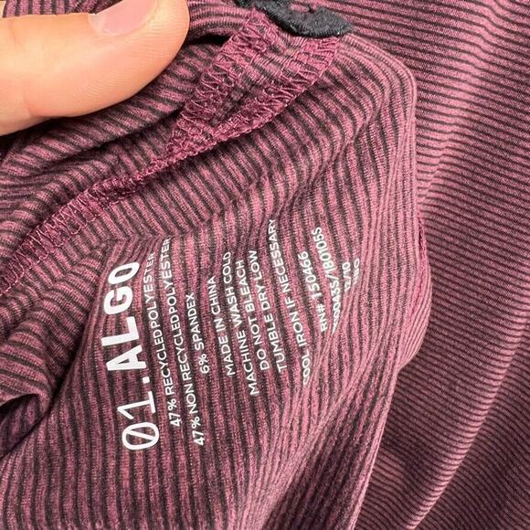 01 Algo Polo Shirt Men's Extra Large Red Black Striped Quick Dry Wicking Golf - Picture 8 of 9